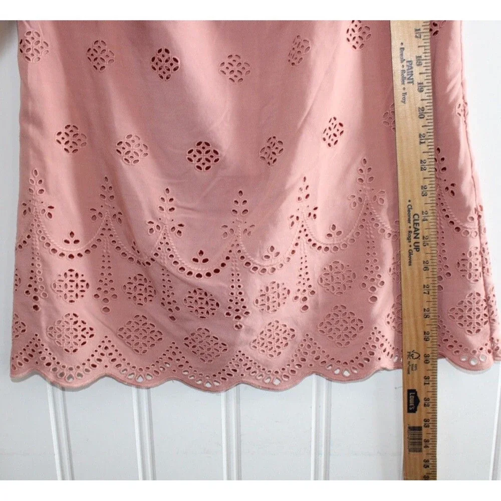 Madewell‎ Dusty Rose Eyelet Off Shoulder Dress Cottagecore Boho Festival Size 2